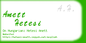 anett hetesi business card